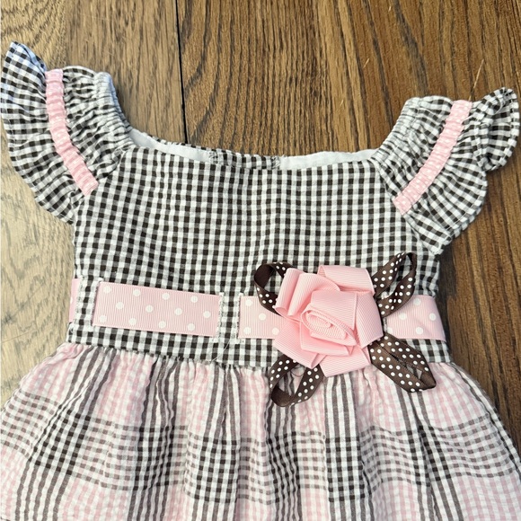Rare, Too Checkered Kids Dress with Floral Detail PERFECT CONDITION! - Picture 3 of 4